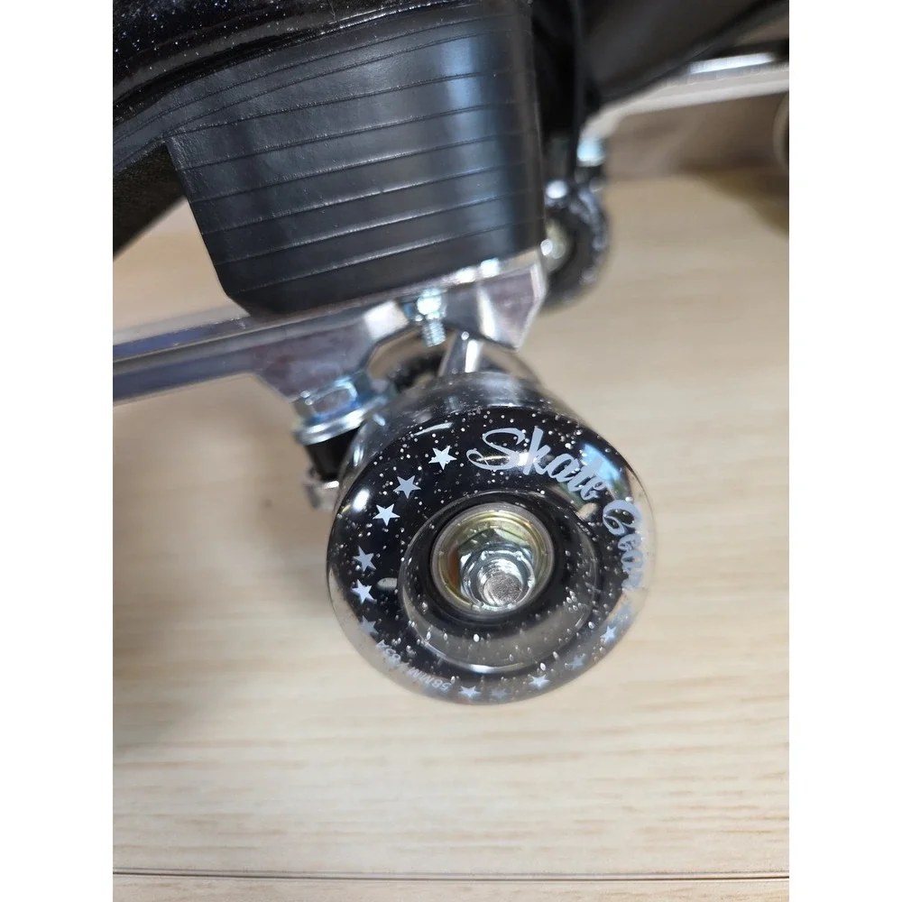 Skate Gear Black Glittery Roller Skates for Women Size 7